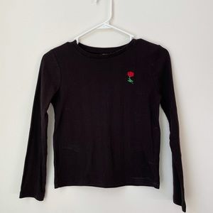 SOLD || Black long sleeve with rose